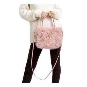 Tigerstars Pink Faux Fur Mini Crossbody Bag